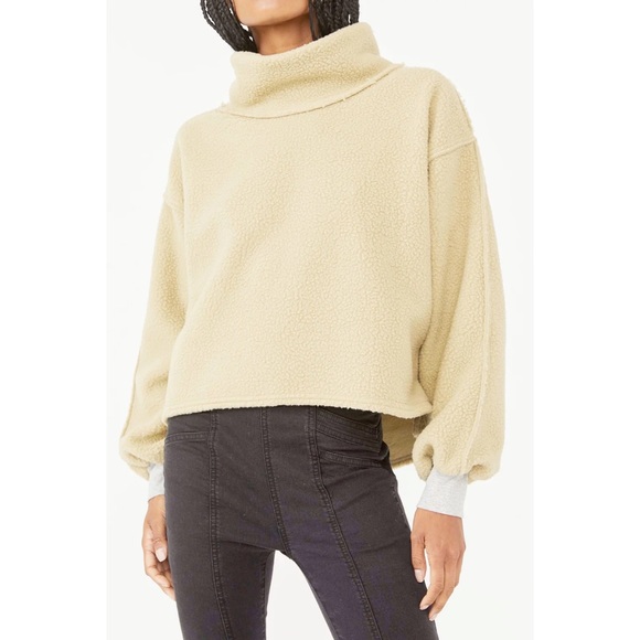 Free People We the Free Elk Mountain Pullover Fleece Sweater blue - Picture 11 of 12